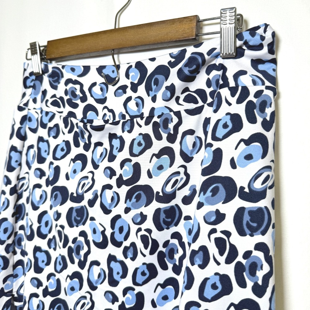 Golftini Women Blue Leopard Print Cyclone Golf Skort Athletic Skirt Size S